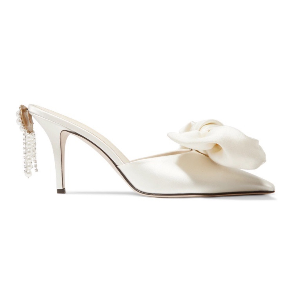 BRAND NEW Magda Butrym Embellished Silk-Satin Mule